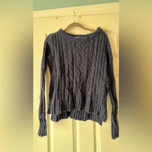 Caslon Navy Wool Blend Cable Knit Sweater